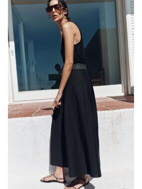 ZARA MIDI SKIRT WITH BELT